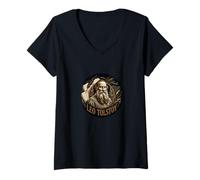 Femme Portrait de Léon Tolstoï - Littérature Russe Classique T-Shirt avec Col en V