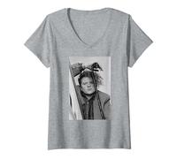 Femme Portrait de l'ère du Livre d'images Simply Red de Mick Hucknall 1986 T-Shirt avec Col en V