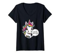 Femme Portrait de Licorne - l'amour est sans limites - Comis Style 1 T-Shirt avec Col en V