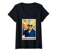 Femme Portrait de Martin Van Buren T-Shirt avec Col en V