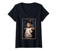 Femme Portrait de Napoléon T-Shirt avec Col en V