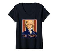 Femme Portrait de Talleyrand T-Shirt avec Col en V