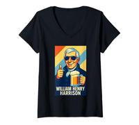Femme Portrait de William Henry Harrison T-Shirt avec Col en V