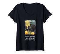 Femme Portrait du Dr Gachet par Vangogh T-Shirt avec Col en V