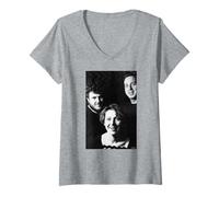 Femme Portrait du Groupe Cocteau Twins Heaven Or Las Vegas AJ Barratt T-Shirt avec Col en V