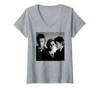 Femme Portrait du Groupe The Jam Paul Weller par Martyn Goddard T-Shirt avec Col en V
