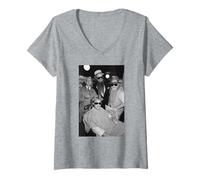 Femme Portrait du Groupe ZZ Top Band Afterburner Era 1985 T-Shirt avec Col en V