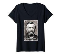 Femme Portrait du président Ulysses S. Grant T-Shirt avec Col en V