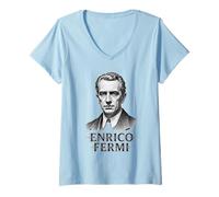 Femme Portrait Enrico Fermi T-Shirt avec Col en V