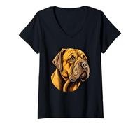 Femme Portrait majestueux de Bullmastiff - Noble Bullie Dog T-Shirt avec Col en V