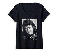 Femme Portrait Rock on Singer David Essex par Allan Ballard T-Shirt avec Col en V