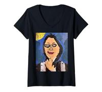 Femme Portraits - Peint à la main par XLM de GK T-Shirt avec Col en V
