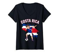 Femme Pose de Chien du Costa Rica T-Shirt avec Col en V