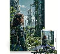 Femme Post-apocalyptique dans Un Espace Urbain Puzzle de 1000 pièces pour Adultes Stimule la mémoire Passe-Temps à la Maison Décoration Murale (50x75cm)