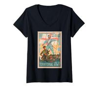 Femme Poster de l'armée territoriale pour l'Angleterre et la liberté ! 1938 T-Shirt avec Col en V