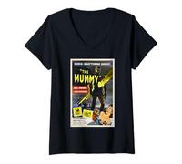 Femme Poster du Film Christopher Lee The Mummy Nerve Shattering T-Shirt avec Col en V