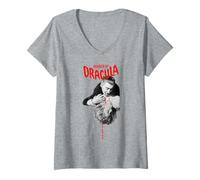 Femme Poster du Film Hammer Horror of Dracula Christopher Lee T-Shirt avec Col en V