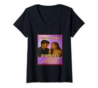 Femme Poster du Film Romeo Juliette Shakespeare Jouant Maintenant la tragédie T-Shirt avec Col en V