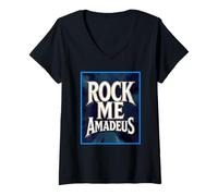 Femme Poster Rock Me Amadeus T-Shirt avec Col en V
