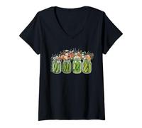 Femme Pot de cornichon Vintage pour Les Amateurs de Cuisine T-Shirt avec Col en V