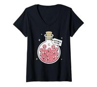 Femme Potion de Bonheur avec Flamant Rose Amusant pour garçons et Filles T-Shirt avec Col en V