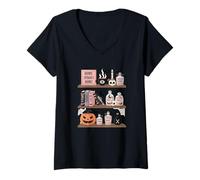 Femme Potion de sorcière effrayante T-Shirt avec Col en V
