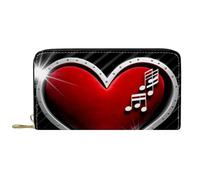 Femme Pouch Bourse Clavier De Piano Amour Coeur Cuir Portefeuille Vintage Porte Monnaie Femme Imprimé Bourse Pochette pour Fille, Prof, Meilleur Cadeau