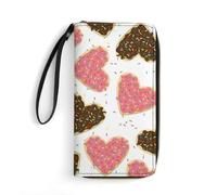 Femme Pouch Bourse Donut en Forme De Coeur Porte Monnaie Femme Mignonne Porte-Feuille en Cuire Original Retro Coin Purse Wallet pour La Fille, Prof, Fille