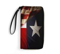 Femme Pouch Bourse Drapeau Combiné du Texas Et des États-Unis Porte-Feuille en Cuire Élégant Fille Pochette Mignonne Bourse Pochette pour Fille, Prof, Ami