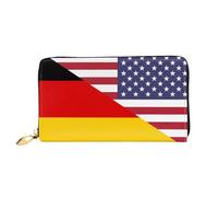 Femme Pouch Bourse Drapeau De L'Amitié Entre Les États-Unis Et l'Allemagne Coin Purse Wallet Original Retro Porte-Monnaie Souple Cuir Portefeuille pour La Fille, Prof, Garcon