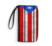 Femme Pouch Bourse Drapeau Vintage De L'Amérique Et De Porto Rico Coin Purse Wallet Original Retro Porte-Feuille en Cuire Longue Porte Monnaie Femme pour La Fille, Femme, Homme