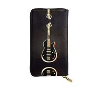 Femme Pouch Bourse Impression De Guitare Noire Fille Pochette Souple Porte-Feuille en Cuire avec Compartiment À Monnaie Bourse Pochette pour Femme, Homme, Amoureux