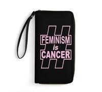 Femme Pouch Bourse Le Féminisme Est Un Cancer Coin Purse Wallet Imprimé Porte Monnaie Femme Exquis Cuir Portefeuille pour Prof, Amoureux, La Fille