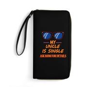 Femme Pouch Bourse Mon Oncle Est Célibataire Coin Purse Wallet Mignonne Porte Monnaie Femme Vintage Cuir Portefeuille pour Enfant, Femme, Ami
