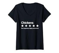 Femme Poulets, Cinq étoiles, Un Pur Bonheur, Je recommande T-Shirt avec Col en V