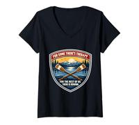 Femme pour Certains, il Existe Une thérapie pour Le Reste d'entre Nous (Blague sur l'équipage d'aviron) T-Shirt avec Col en V