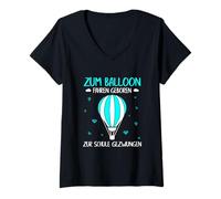 Femme pour Faire du Ballon, né à l'école forcé de ballonnier T-Shirt avec Col en V