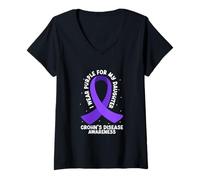 Femme Pour ma fille - Morbus Crohn Awareness T-Shirt avec Col en V