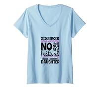 Femme pour Maman fatiguée - Fille Adolescente T-Shirt avec Col en V