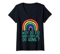 Femme Pourquoi Aller à la Maison ? Introvert Friend Meme T-Shirt avec Col en V