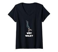 Femme Pourquoi Aller ? Homme Fait Main Stand athlète Cadeaux T-Shirt avec Col en V