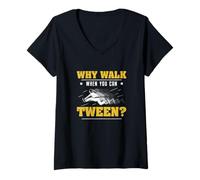Femme Pourquoi marcher quand vous pouvez interpoler des concepteurs graphiques de mouvement géniaux T-Shirt avec Col en V