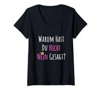 Femme Pourquoi n'avez-Vous Pas Dit Non ? Slogan JGA T-Shirt avec Col en V
