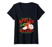Femme Pourquoi Pas Les Pommes drôles de Fruits biologiques T-Shirt avec Col en V
