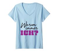 Femme Pourquoi Toujours Je drôle Graphique Bureau Graphique collègue KO T-Shirt avec Col en V