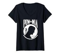 Femme POW MIA, Ils ne sont Pas oubliés T-Shirt avec Col en V