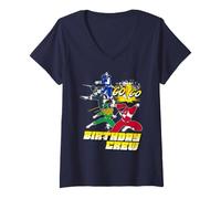 Femme Power Rangers Birthday Crew Go Go T-Shirt avec Col en V