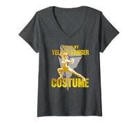 Femme Power Rangers This is My Yellow Ranger Costume Battle Pose T-Shirt avec Col en V