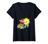 Femme Power Rangers Time to Kick T-Shirt avec Col en V