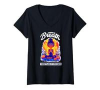Femme Powered by Breath THROTTLED by Patience T-Shirt avec Col en V